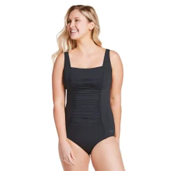 Solid Shirred Tank One Piece-Speedo New