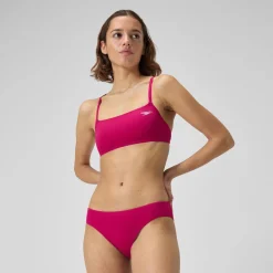 Solid Strappy Fixed Back Bikini Top-Speedo Fashion