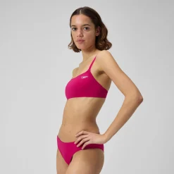 Solid Strappy Fixed Back Bikini Top-Speedo Fashion