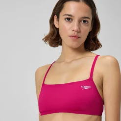 Solid Strappy Fixed Back Bikini Top-Speedo Fashion