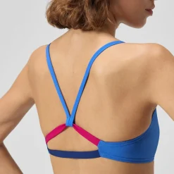 Solid Strappy Fixed Back Bikini Top-Speedo New