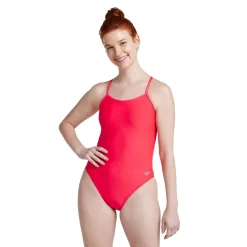 Solid Twist Back One Piece-Speedo Hot