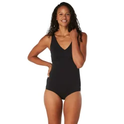 Solid V Neck One Piece-Speedo Outlet