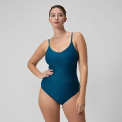 Texture Adjustable Thin Strap One Piece-Speedo New