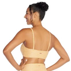 Textured Stripe Tie Front Bandeau Top-Speedo New