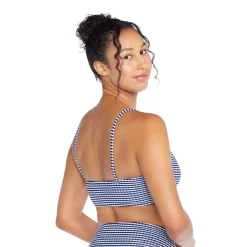 Textured Stripe Tie Front Bandeau Top-Speedo Best