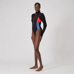 Women's Colourblock Long Sleeve Zip Swimsuit-Speedo Fashion