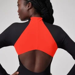 Women's Colourblock Long Sleeve Zip Swimsuit-Speedo Fashion