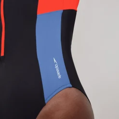 Women's Colourblock Long Sleeve Zip Swimsuit-Speedo Fashion