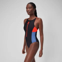 Women's Colourblock Zip Swimsuit-Speedo Online