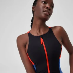 Women's Colourblock Zip Swimsuit-Speedo Online