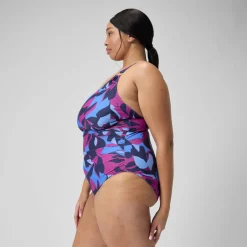 Women's Shaping Printed V Neck One Piece (+)-Speedo Sale