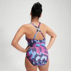 Women's Shaping Printed V Neck One Piece-Speedo Sale