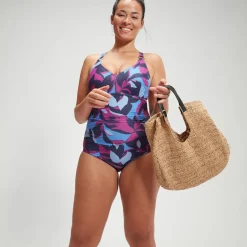 Women's Shaping Printed V Neck One Piece-Speedo Sale