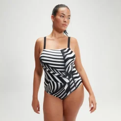 Women's Shaping Square Neck Printed One Piece-Speedo Discount