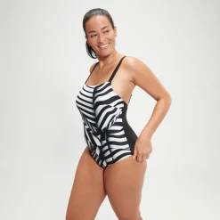 Women's Shaping Square Neck Printed One Piece-Speedo Discount