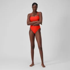 Women's Solid Hi-Waist Bottom-Speedo Hot