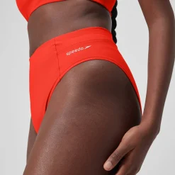 Women's Solid Hi-Waist Bottom-Speedo Hot
