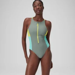 Zip Colorblock One Piece-Speedo Clearance